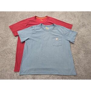 Lot of 2 Carhatt T Shirt Mens XXL Short Sleeve Chest Pocket Workwear Casual